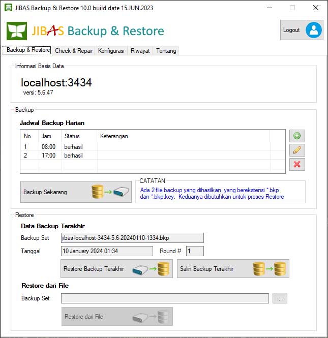 JIBAS Backup & Restore